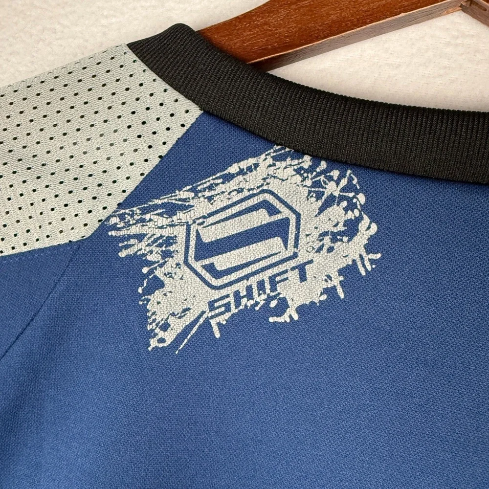 Vtg Y2K Shift Racing Jersey Mens XL Blue Recon Motocross Long Sleeve V-Neck